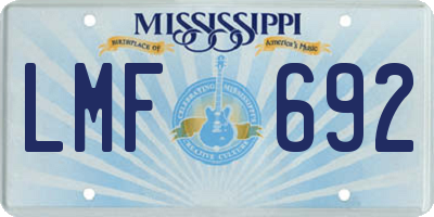 MS license plate LMF692