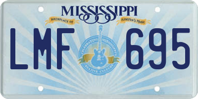 MS license plate LMF695