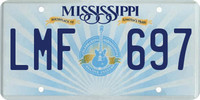 MS license plate LMF697