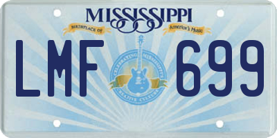 MS license plate LMF699