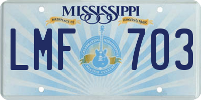 MS license plate LMF703
