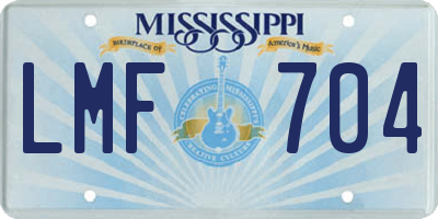 MS license plate LMF704