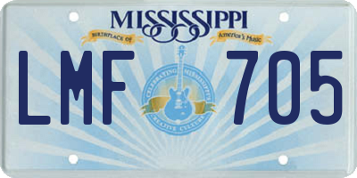 MS license plate LMF705