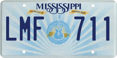 MS license plate LMF711
