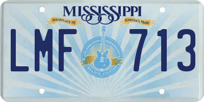 MS license plate LMF713