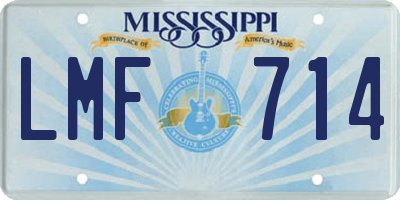 MS license plate LMF714