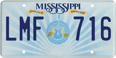 MS license plate LMF716