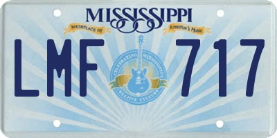 MS license plate LMF717