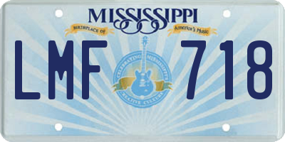 MS license plate LMF718