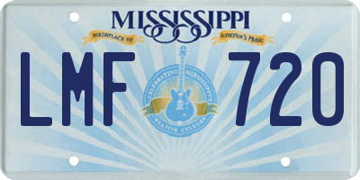 MS license plate LMF720