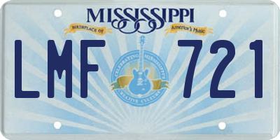 MS license plate LMF721
