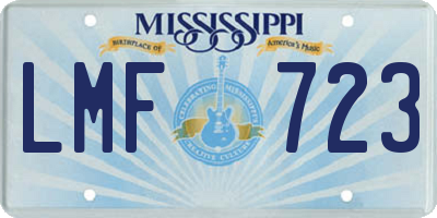 MS license plate LMF723