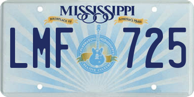 MS license plate LMF725