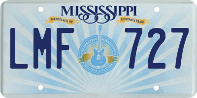 MS license plate LMF727