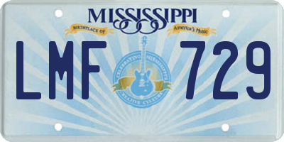 MS license plate LMF729