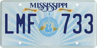 MS license plate LMF733