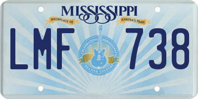 MS license plate LMF738