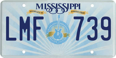 MS license plate LMF739