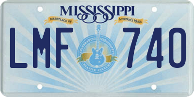MS license plate LMF740