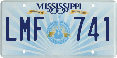MS license plate LMF741
