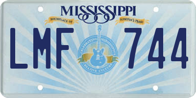 MS license plate LMF744