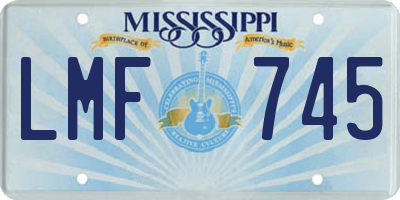 MS license plate LMF745