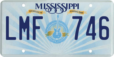 MS license plate LMF746