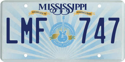 MS license plate LMF747