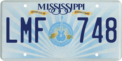 MS license plate LMF748