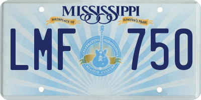 MS license plate LMF750