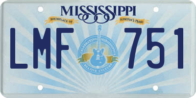 MS license plate LMF751