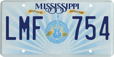MS license plate LMF754