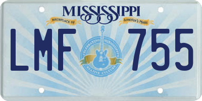 MS license plate LMF755