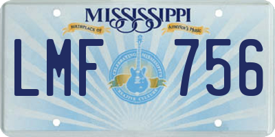 MS license plate LMF756