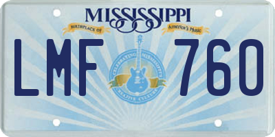 MS license plate LMF760