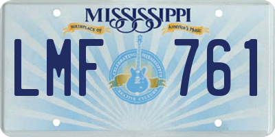 MS license plate LMF761