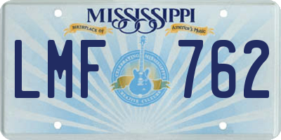 MS license plate LMF762