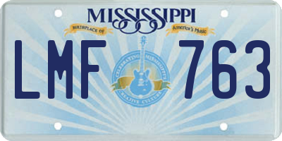 MS license plate LMF763