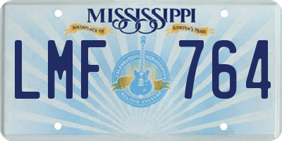 MS license plate LMF764