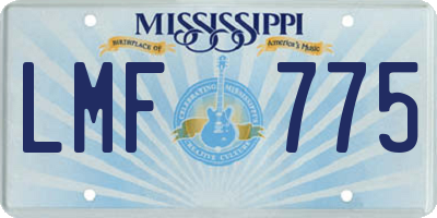 MS license plate LMF775