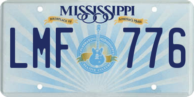 MS license plate LMF776