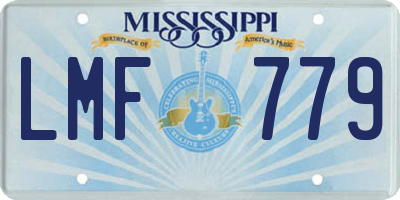 MS license plate LMF779