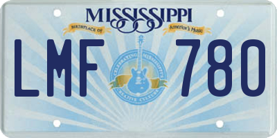 MS license plate LMF780