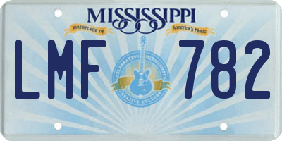 MS license plate LMF782