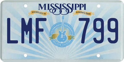 MS license plate LMF799
