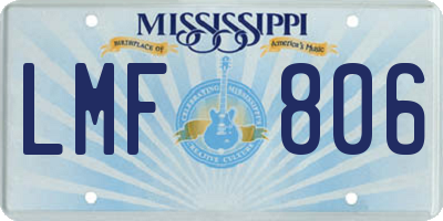 MS license plate LMF806
