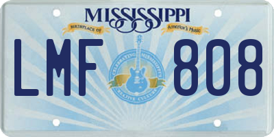 MS license plate LMF808