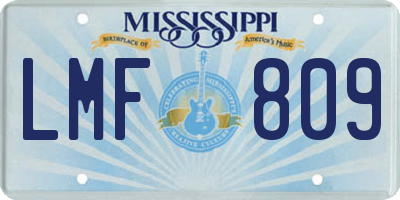 MS license plate LMF809