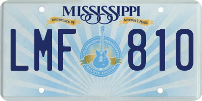 MS license plate LMF810