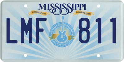 MS license plate LMF811